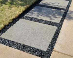 Concrete walkway installation